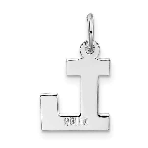 14k White Gold, Amanda Collection, Small Block Style Initial L Pendant - Picture 3 of 5